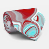 Teal, Burgundy, Red and White Marble Swirls  ネクタイ (ロール)