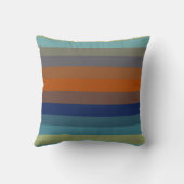 Teal & Burnt Orange Horizontal Stripes クッション (裏面)