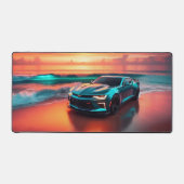 Teal Camaro Illustrated Desk Mat (Large) デスクマット (正面)