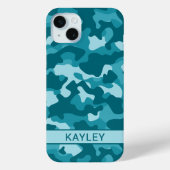 Teal Camouflage Personalized Case-Mate iPhoneケース (裏面)