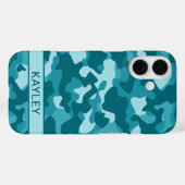 Teal Camouflage Personalized Case-Mate iPhoneケース (裏面 (横))