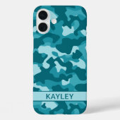 Teal Camouflage Personalized Case-Mate iPhoneケース (裏面)