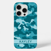 Teal Camouflage Personalized Case-Mate iPhoneケース (裏面)