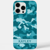 Teal Camouflage Personalized Case-Mate iPhoneケース (裏面)