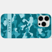Teal Camouflage Personalized Case-Mate iPhoneケース (裏面 (横))