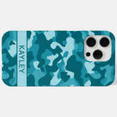 Teal Camouflage Personalized Case-Mate iPhoneケース (裏面 (横))