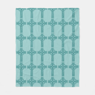 Teal Celtic Cross Blanket フリースブランケット