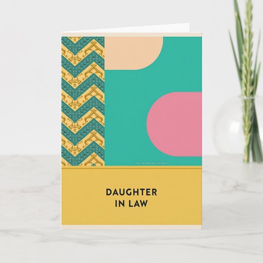 Teal Chevron Daughter In Law Card カード (正面)