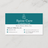Teal Chiropractor Appointment Reminder Card 予約カード (正面)