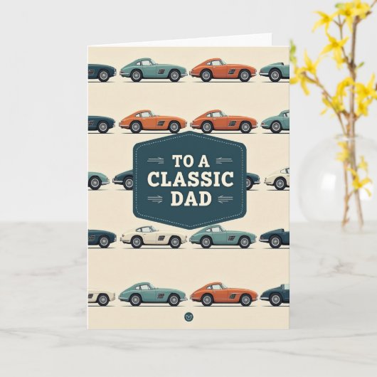 Teal Classic Dad Auto Card カード (黄色い花)