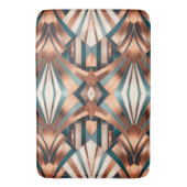 Teal Copper Geometric Skyscraper Neo Art Deco バスマット (正面縦)