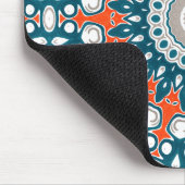 Teal Coral Modern Mandala Desk Pattern マウスパッド (コーナー)