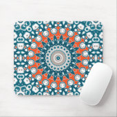 Teal Coral Modern Mandala Desk Pattern マウスパッド (マウス)