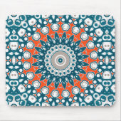 Teal Coral Modern Mandala Desk Pattern マウスパッド (正面)