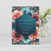 Teal Coral Wedding 招待状 (スタンド正面)