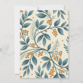 Teal Cottage Floral Baby Shower 招待状 (裏面)