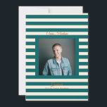 Teal Cream Preppy High School Photo Grad Cards 案内状<br><div class="desc">Part of Grad Collection - Add your custom matching envelope, stickers, and more Announce your graduate’s achievement with this retro and preppy graduation announcement card. Featuring a modern photo layout and clean typography, this design is perfect for high school graduates celebrating the Class of 2026. Fully customizable with your own...</div>