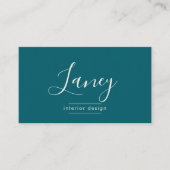 Teal Custom QR Code Interior Design Professional 名刺 (正面)