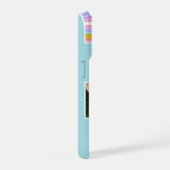 Teal Cute Modern 3 Photo Layout Custom iPhoneケース (右側面)