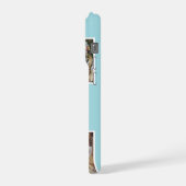 Teal Cute Modern 3 Photo Layout Custom iPhoneケース (左側面)