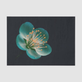 Teal Cyan Gradient Moody Botanical Sakura 薄葉紙