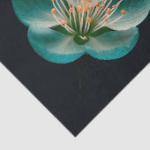 Teal Cyan Gradient Moody Botanical Sakura 薄葉紙 (詳細)