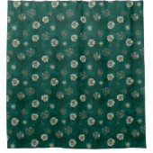 Teal Dandelion Pattern  シャワーカーテン (正面)