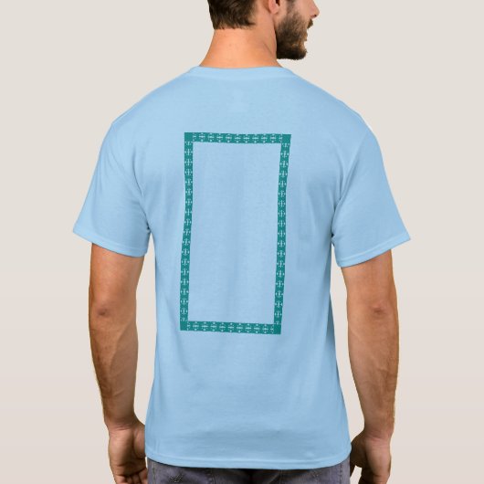 Teal decorative geometric frame border, stylish tシャツ (裏面)