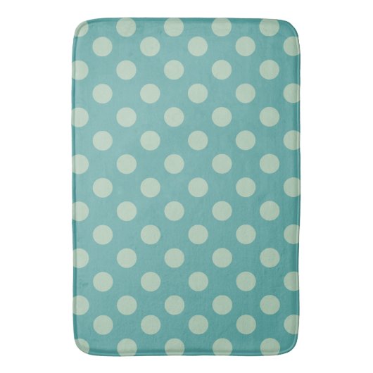 Teal Dots Pattern バスマット (正面縦)