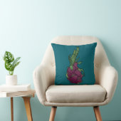 Teal Dragon Fruit Throw Pillow クッション (椅子)