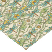 Teal Dragonfly Art Nouveau Botanical Illustration テーブルクロス (アングル)