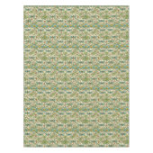 Teal Dragonfly Art Nouveau Botanical Illustration テーブルクロス (正面)