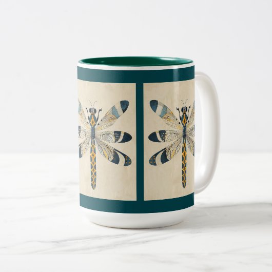 TEAL DRAGONFLY MUG ツートーンマグカップ (正面右)
