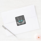 Teal Dragonfly Rustic Book Sticker スクエアシール (封筒)