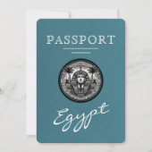 Teal Egypt Passport Wedding Save the Date セーブザデート (正面)