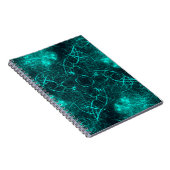 Teal Electric Energy Web Fractal Art ノートブック (右側)