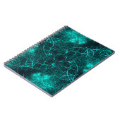 Teal Electric Energy Web Fractal Art ノートブック (左側)