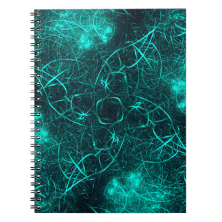 Teal Electric Energy Web Fractal Art ノートブック