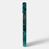 Teal Electric Energy Web Fractal Art Case-Mate iPhoneケース (裏面 / 左)