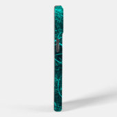 Teal Electric Energy Web Fractal Art Case-Mate iPhoneケース (裏面 / 右)