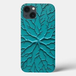 Teal Embossed Organic Style iPhone Case iPhone 13ケース