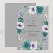 Teal Enchanting Winter Wedding 招待状 (正面/裏面)