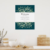 Teal Eucalyptus Wedding Welcome  ポスター (キッチン)