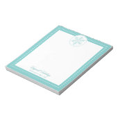 Teal Fancy Snowflake Personalized Holiday ノートパッド (回転)