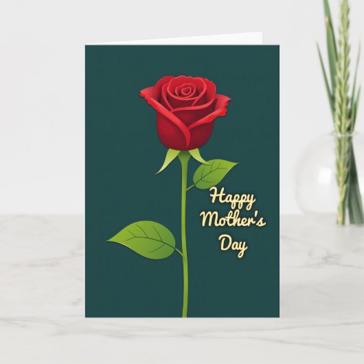 Teal Floral Blossom Card カード (正面)