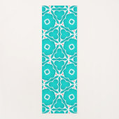 Teal Floral Moroccan Tile Pattern ヨガマット (正面)