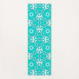Teal Floral Moroccan Tile Pattern ヨガマット