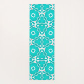 Teal Floral Moroccan Tile Pattern ヨガマット (裏面)