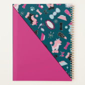 Teal Girly Mid-Century Pet Groomer プランナー手帳 (裏面)