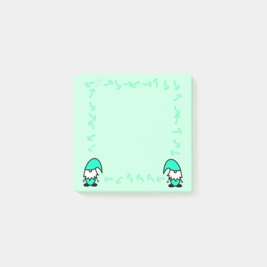 Teal Gnomes with Mushrooms ポストイット (正面)